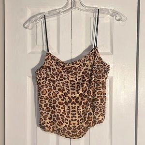 Topshop Silky Leopard Tank